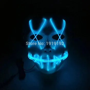 

Halloween Masks LED clothing Neon Terror EL Masks Cold light Festival Party Glowing dance Carnival By Sound Active Driver