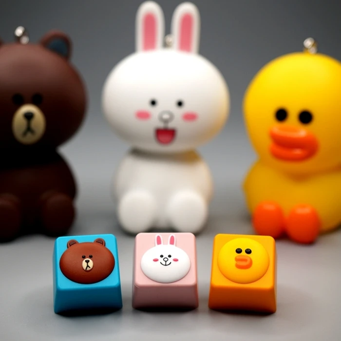

2019 new arrival 1pc lovely cartoon resin mechanical keyboard key cap for Brown Cony Sally