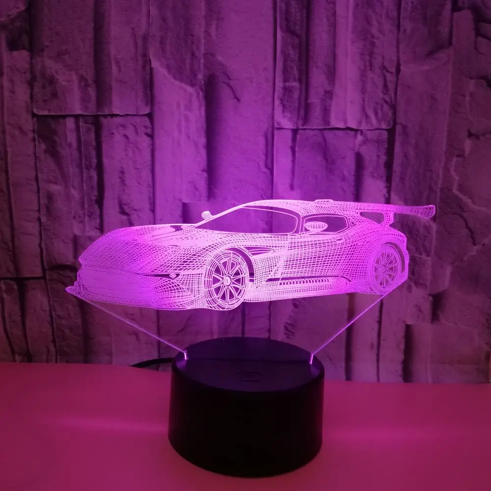 Креативная Автомобильная 3d Ночная лампа красочные сенсорные настольные лампы с