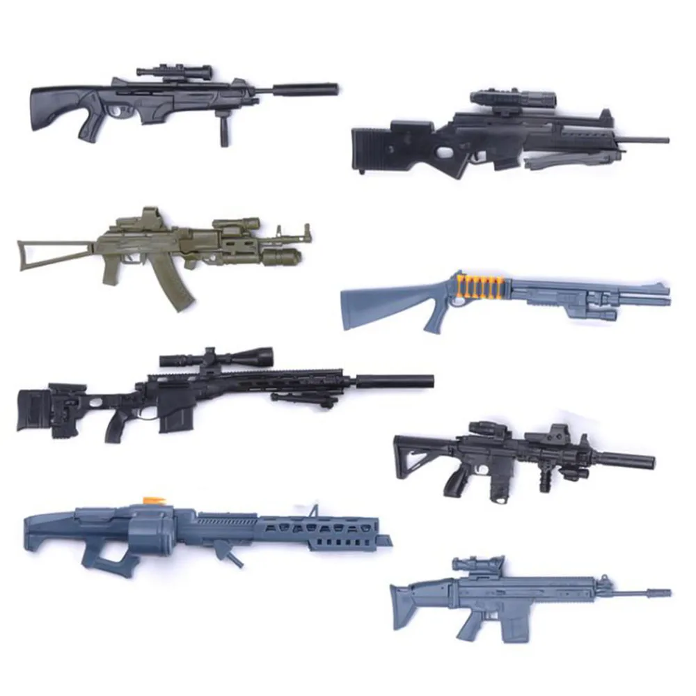 1 6 Scale Hk416 Mg62 Ak74 Toy Gun Model Rifle Puzzles Building Bricks Gun Weapon Military Adventure Action Figures