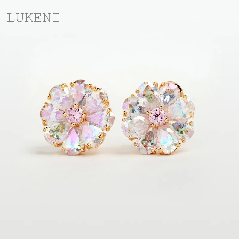 

Luxury Trendy Perfect Pearl Cut Rainbow Earings for Women Rainbow Zirconia Stone Earrings For Women Top Quality