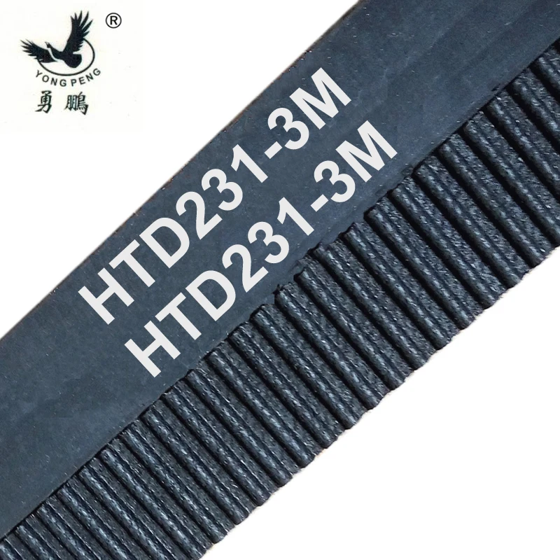 

5 pieces/lot 231 HTD3M timing belt length 231mm width 9mm 77 teeth rubber closed-loop 231-3M-9 S3M 3M 9 pulley for CNC machine