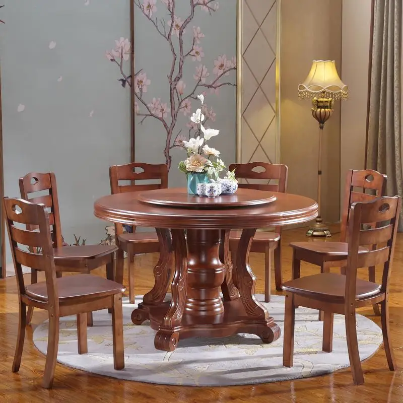 Escrivaninha Room Juego Tafel De Jantar Dinning Set Yemek Masasi Vintage Wooden Round Tablo Desk Mesa Comedor Dining Table