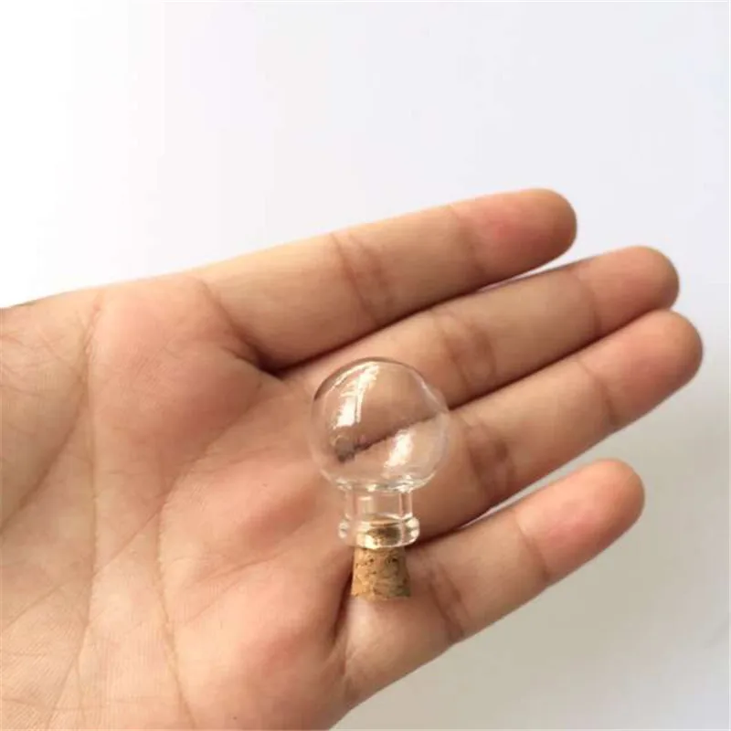 Round Ball Mini Bottles Pendants Necklace Small Glass Bottles With Cork Gift Glass Jars Vial 20pcs new
