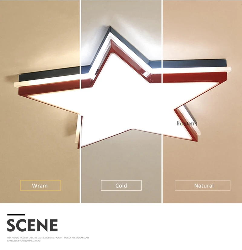 Acrylic Star LED Ceiling Light 36W Baby Kids Bedroom Ceiling Lamp Creative Star Lampshade Lighting Fixture For Children Room 110-220V (2)