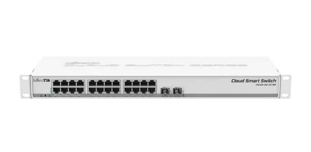 MikroTik сетевой коммутатор CSS326-24G-2S + RM 24 порты и разъёмы Gigabit Ethernet с 2 SFP порты, интеллект управление сетью