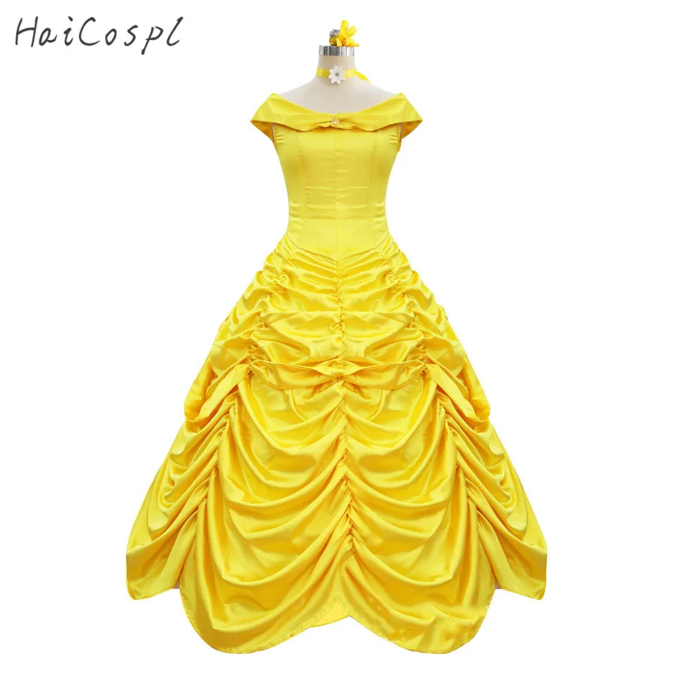 Beauty and the Beast Costume Princess Dressses Women Belle Cosply ...