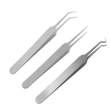 3Pcs/Set Stainless Steel Acne Needle Tweezers Blemish Blackhead Pimples Acne Removal Pointed Bend Extractor Face Skin Care Tools