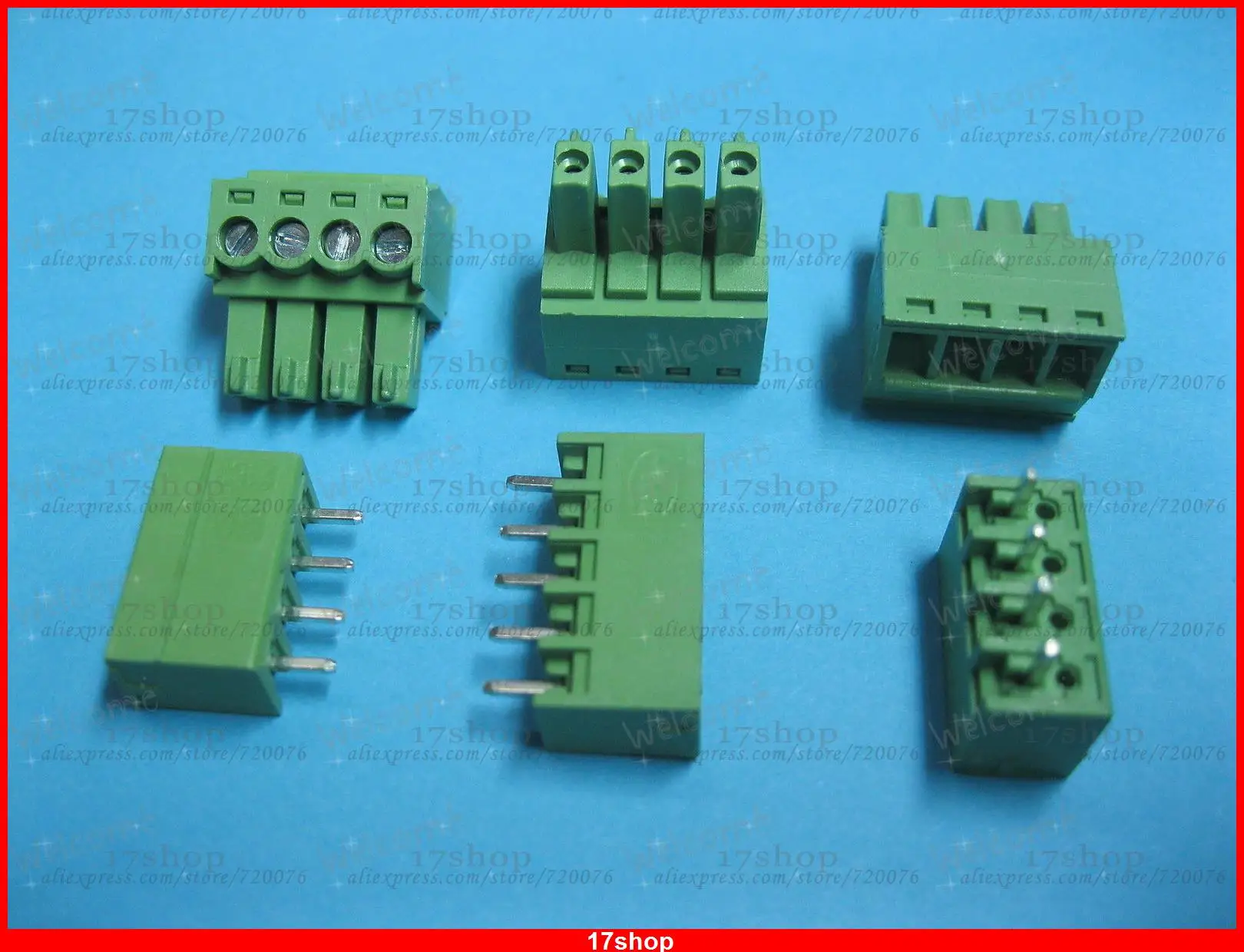 

50 pcs Pitch 3.81mm 4way/pin Screw Terminal Block Connector Green Pluggable Type