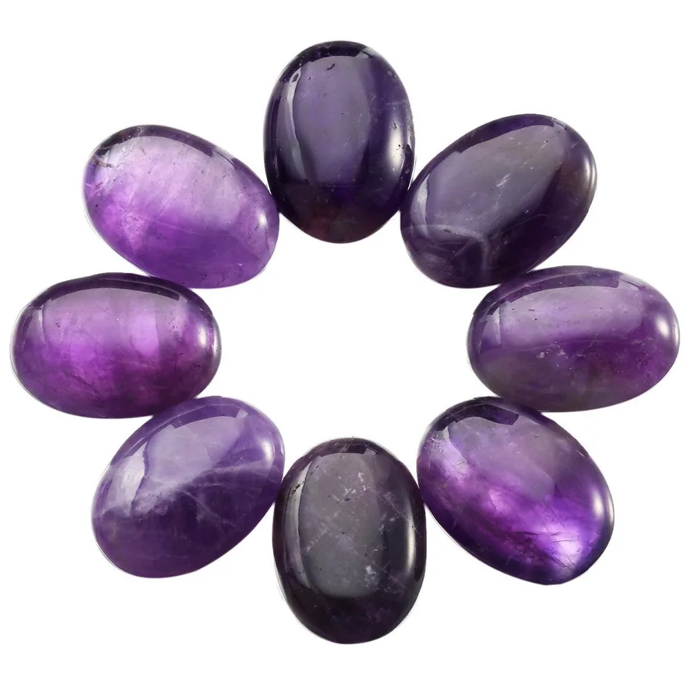 Purple Amethyst Cabochons CAB Flatback for Jewelry Making,15x20mm,Pack of 10