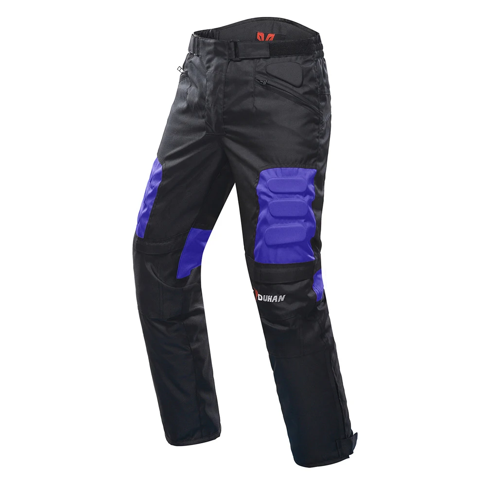 DUHAN мотоциклетные брюки мужские ветрозащитные защитные экипировки штаны для мотокросса мотоциклетные брюки для верховой езды брюки для мотоциклистов защита - Цвет: Синий