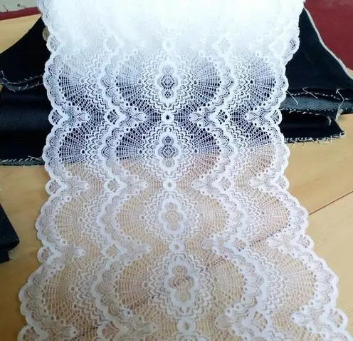 1 Meter 21cm Wide Hot Stretchy Lace Ribbon Black White Elastic Lace Sewing Accessories For DIY Home Decoration