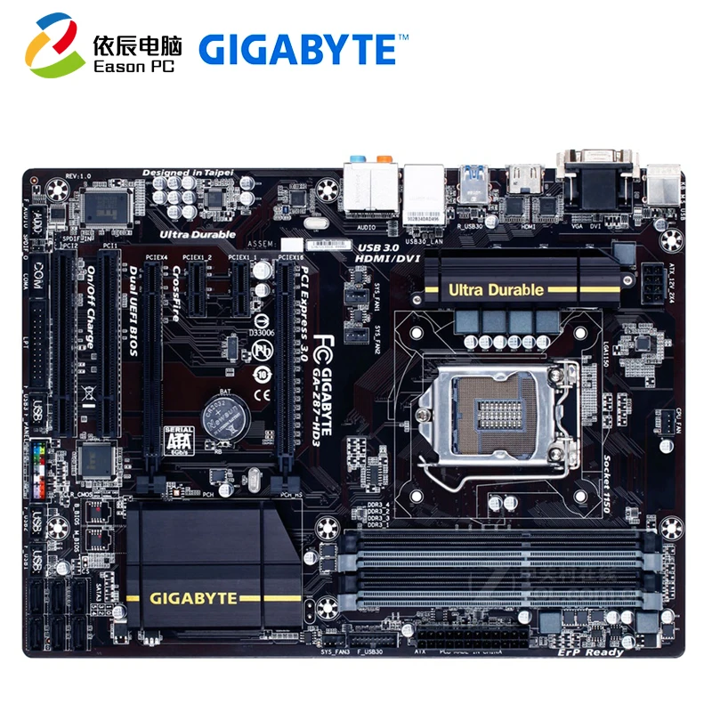 

GIGABYTE GA-Z87-HD3 desktop motherboard LGA1150 i3 i5 i7 DDR3 USB3.0 ATX