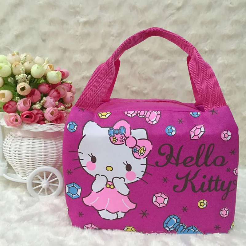 Hello kitty, милая сумка для ланча, женская, детская, Портативная сумка, для путешествий, отдыха, хранения, много, сумка, свежесть, изоляция, плюшевый рюкзак - Цвет: B