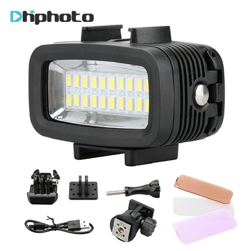 130ft Diving Underwater Gopro Waterproof LED Video light Built in Li ion Battery 700LM for GoPro