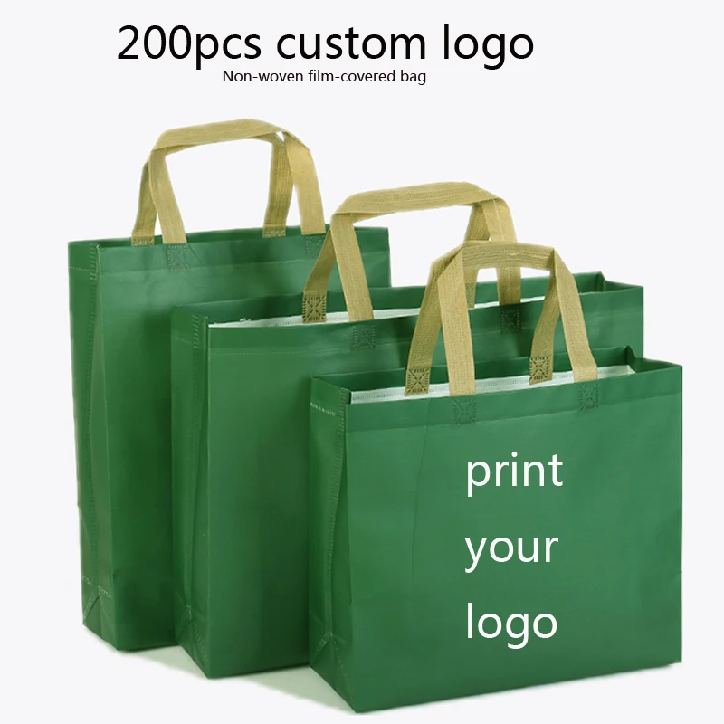 100 шт на заказ сумки для покупок с логотипом высокого качества нетканые сумки с логотипом больше цветов на выбор нетканые пленочные сумки для одежды