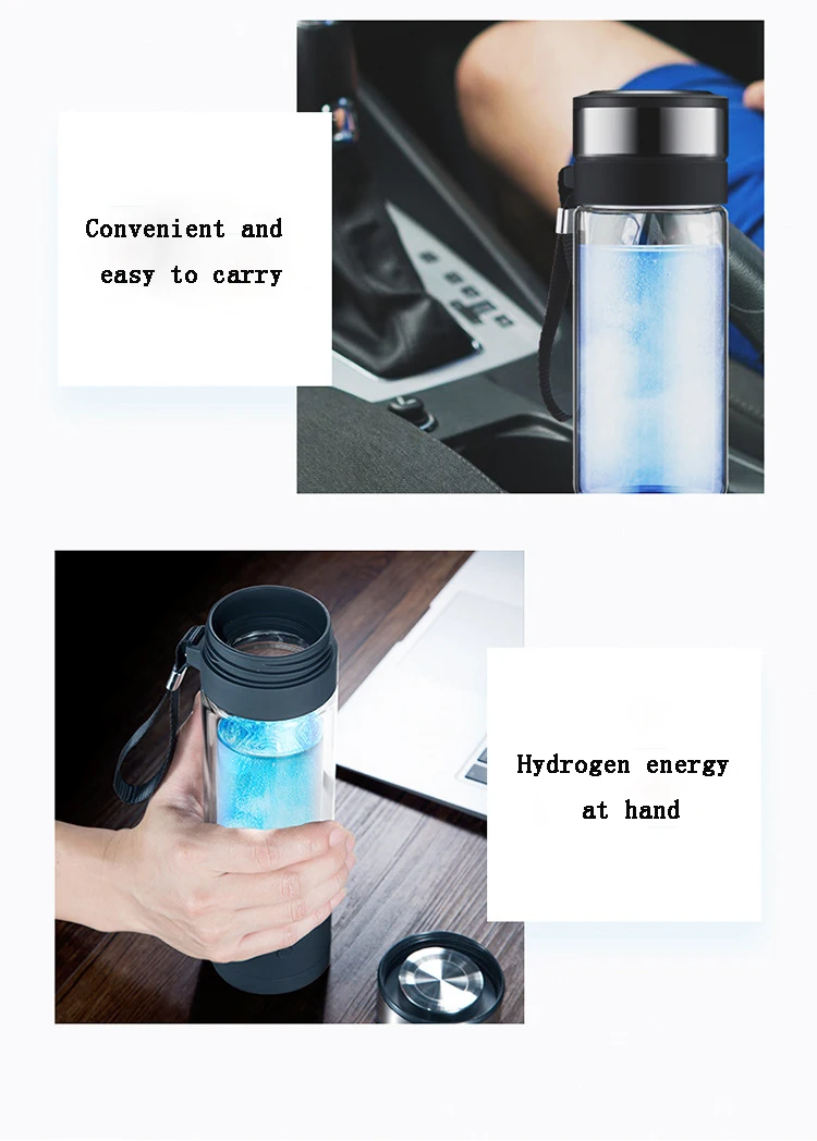 350 мл водорода богатая бутылка воды щелочной ионизатор генератор здоровый антивозрастной USB перезаряжаемая умная бутылка Ebergy