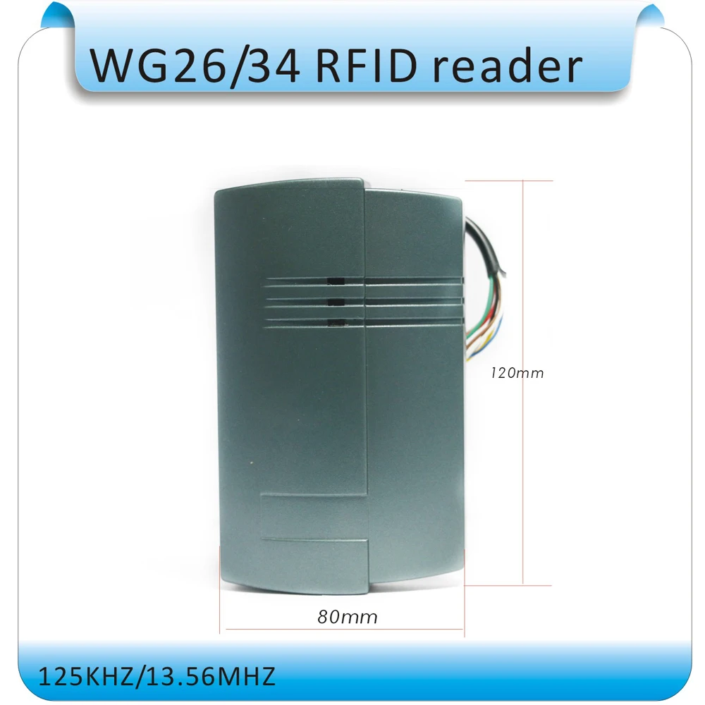 125 кГц/13,56 МГц wg26/34 RFID считыватель Id контроля доступа по отпечаткам кард-ридер/микросхемой чипом микропроцессорные карты читателя DC9-15V