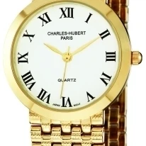 Charles-Hubert- Paris Mens Gold-Plated Quartz Watch #3795