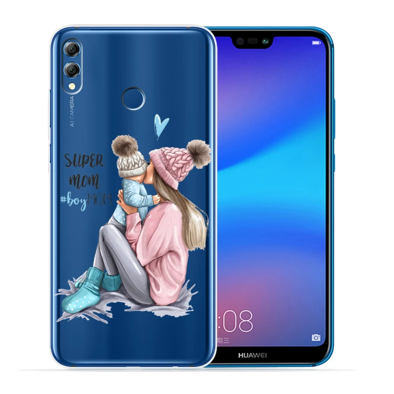 Модный супер мама папа девочка детский чехол для телефона для huawei P30 Lite P30 Pro P20 Lite P8Lite P9Lite P Smart мягкий прозрачный Etui - Цвет: 02