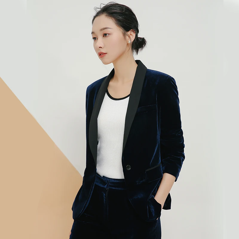 

Small Suit Jacket Female Korean Female Spring and Autumn Gold Velvet Suit New Leisure Suit Short Paragraph Long-sleeved Jacket