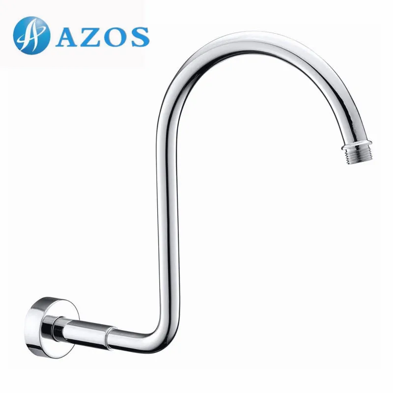 

Brass Shower Arm with Flange 13.8-Inch Reach Bathroom Showering System Replacement Part 1/2-Inch IPS Polished Chrome SA002