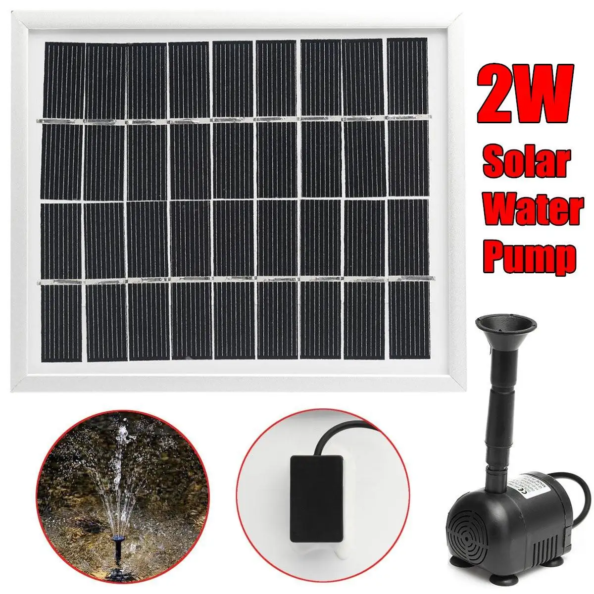 

Solar-Powered Pump Brushless DC Solar Power Fountain Pool Water Pump Garden Plants Watering Kit solar pond pump kit 9V 2W