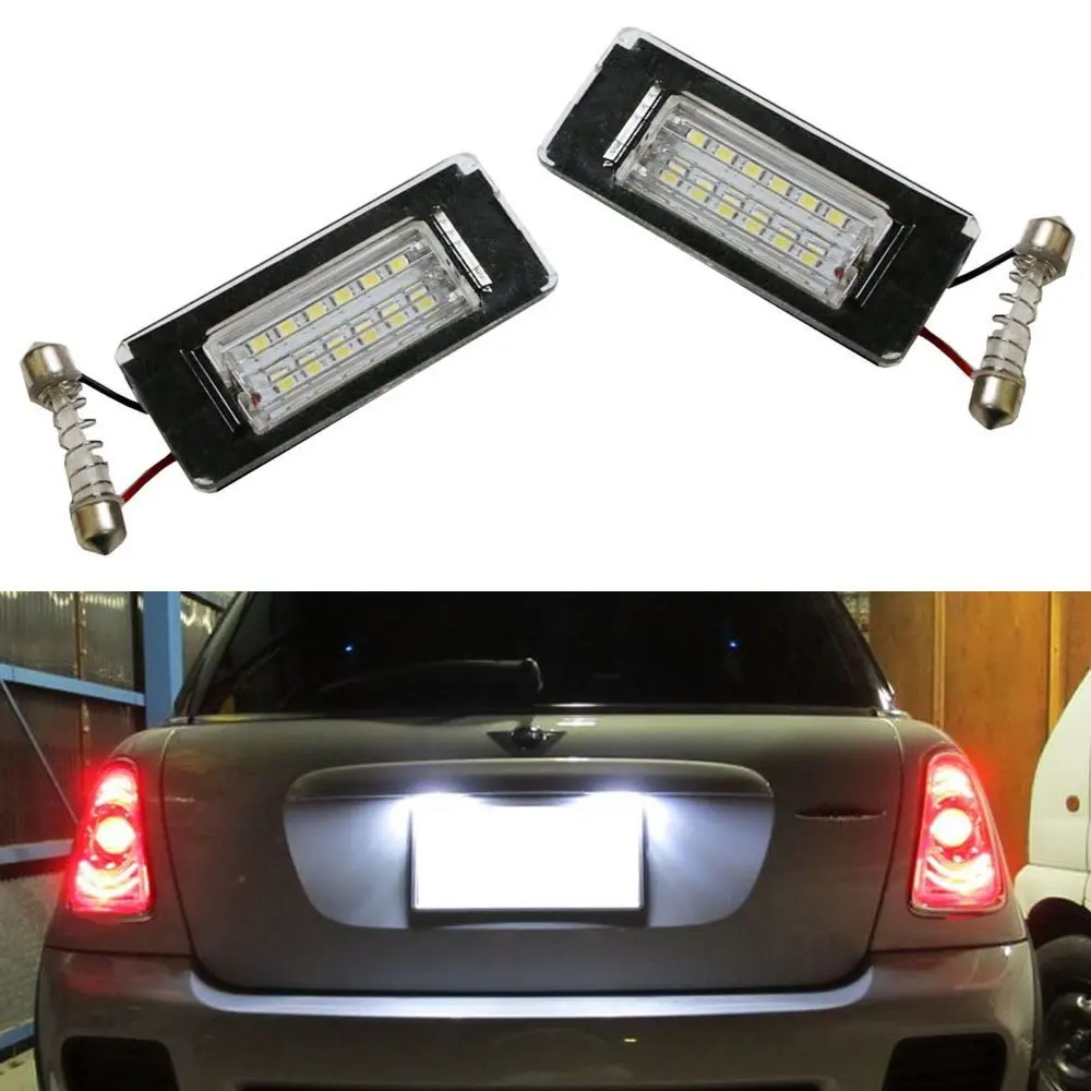 

CYAN SOIL BAY 2X 18SMD Direct Fit White LED License Plate Lights Lamps For MINI Cooper R56 R57 R58 R59