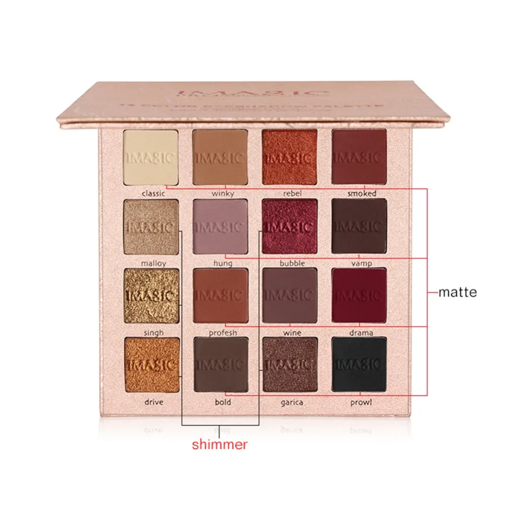 

IMAGIC Shimmer Eyeshadow 16 Colors Palette Matte Eye Shadow Glitter Pallete Make Up Set With Mirror #263737