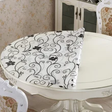 Soft Glass transparency PVC round tablecloth waterproof party wedding home kitchen dining placemat pad thickness 1.0mm-1.5mm
