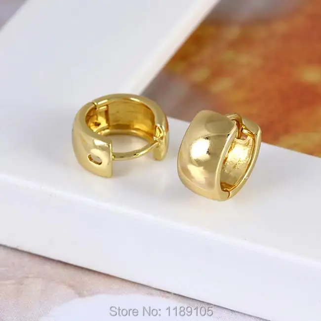 14k Plain Yellow Gold Filled Gf Small Solid Smooth Hoop Huggie 14k Yellow Gold Filled Over Semi Precious Metal Earring