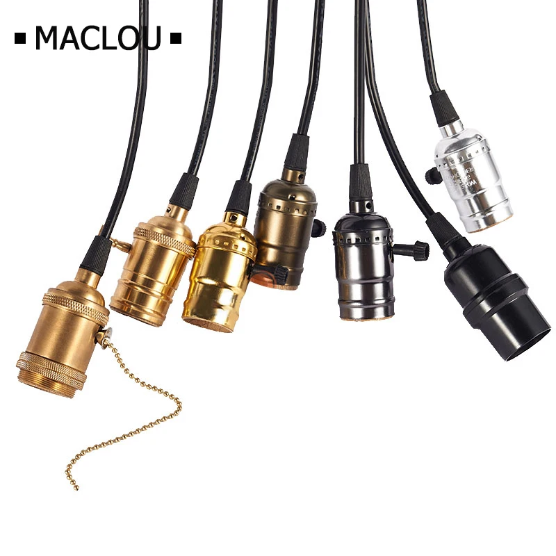 

Vintage E27 Lamp Base Antique Lighting Cord For Incandescent Bulbs Edison Lamp Bulb Light Retro Pendant Wire Holder Stand Holder