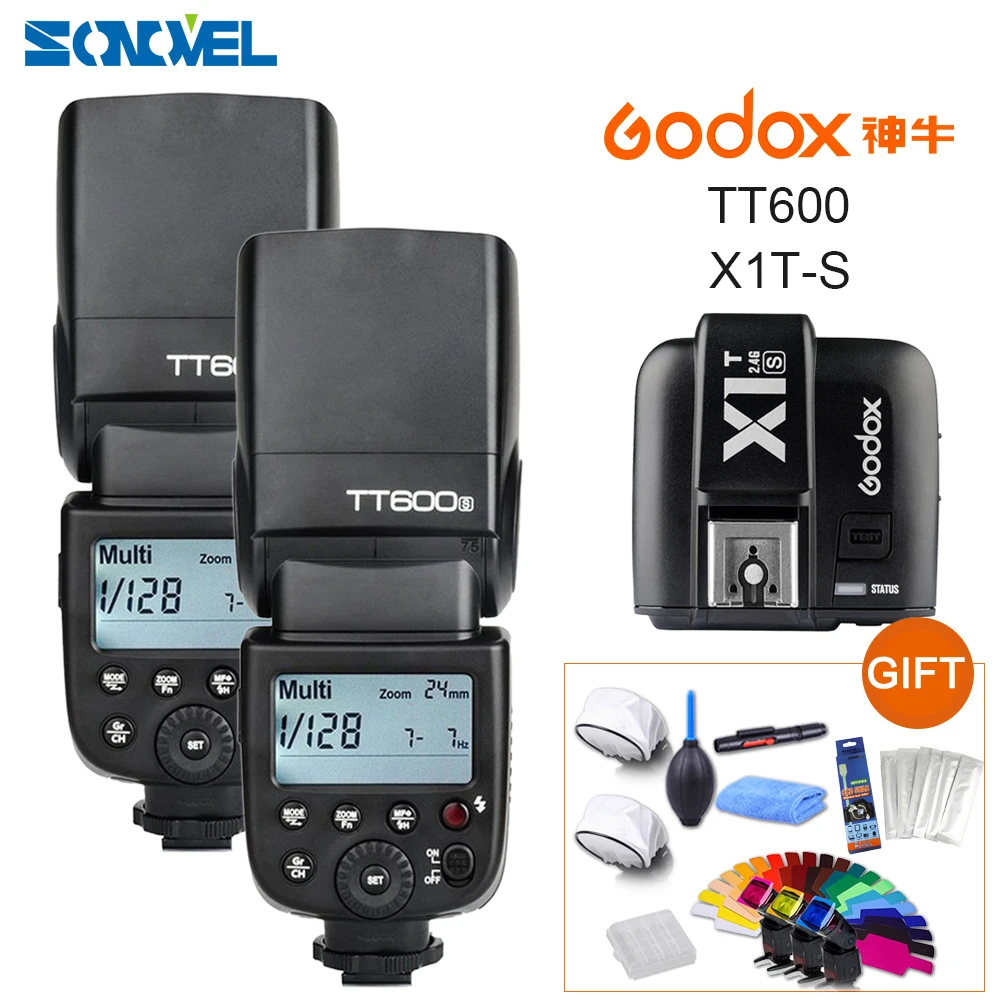 2x Godox TT600S GN60 2 4G Вспышка Speedlite + передатчик для камеры Sony A7 A7S A7R II A6000 A58 A99 |