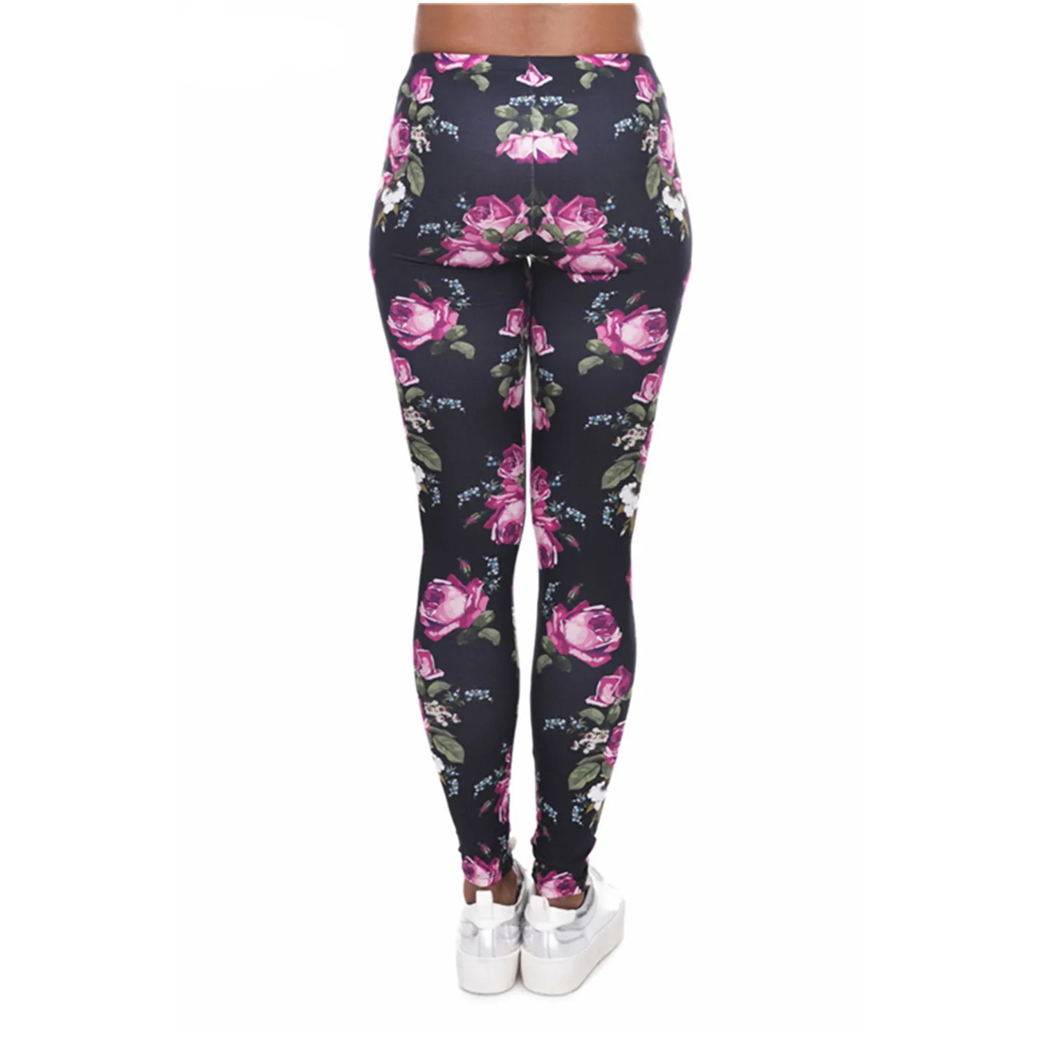 Roses Print Sporting Leggings Sexy Women Fitness High Elastic Skinny Pants Fashion Clothing For Women Push Up Workout Leggings Leggings