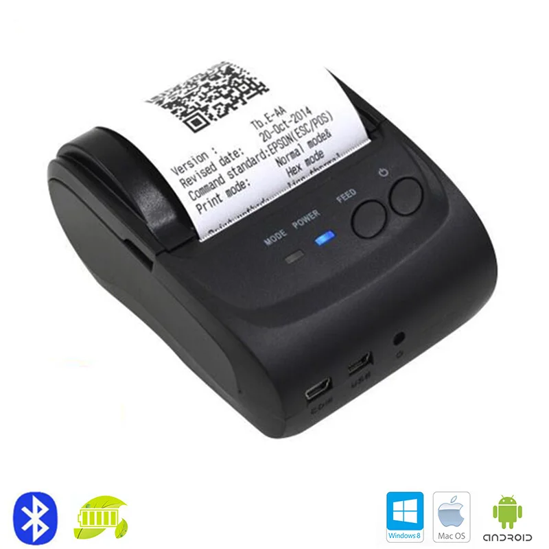 Mini Bluetooth Wireless Office Thermal Receipt Printer Printing for
