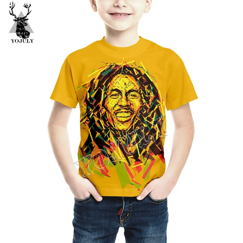 

YOJULY Bob Marley And 2PAC Tupac 3d Print T-shirt Summer Baby Tshirt Child Casual O-neck t shirt Streetwear Hip hop Clothing Y34