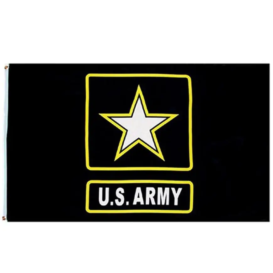 

Black US Army Gold Star Active Duty Veteran Vet One Army Strong flags and banners home decor #TX