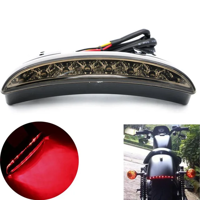 Smoke Chopped Fender Edge LED Tail Light Turn Signal for Harley Sportster Iron 883 XL883N(Fits