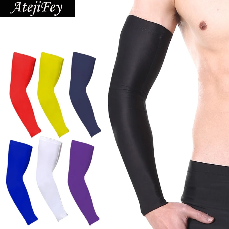 

2 Pcs Elastic Perspiration Breathable Sport Basketball Elbow Support Pads Compression Cycling Volleyball Arm Sleeves Warmer