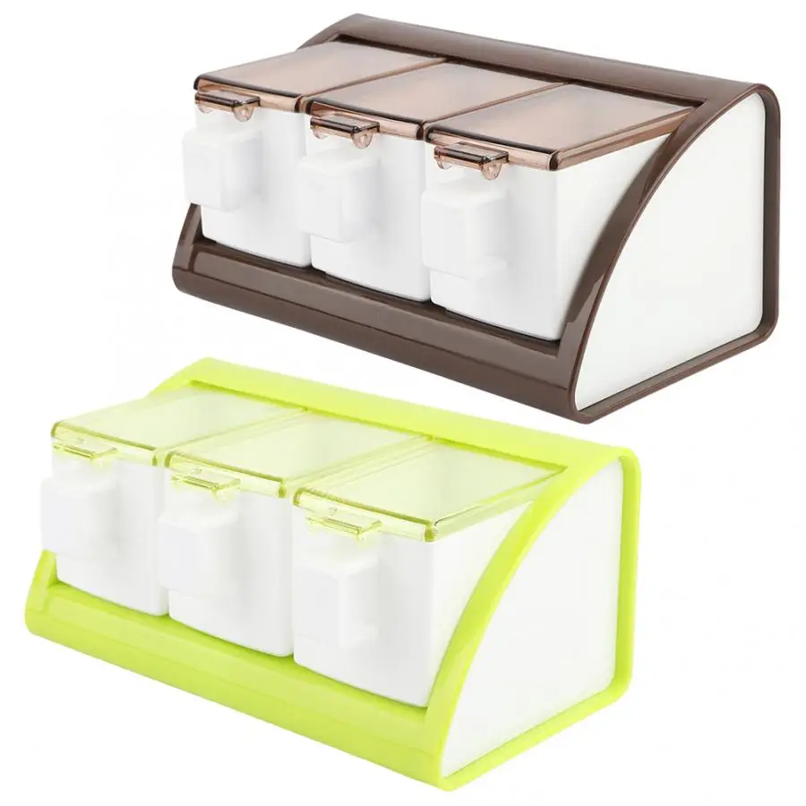 

Spice Tool Wall Mounted Seasoning Box Spice Rack Organizer Condiment Holder Container Kitchen Spice Jars