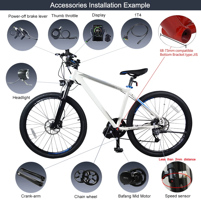 Excellent Bafang BBS02B 48V 500W Mid Drive Motor Electric Bike Conversion Kit DPC18 850C P850C 500C C965 Display E Bicycle 8fun BBS02 4