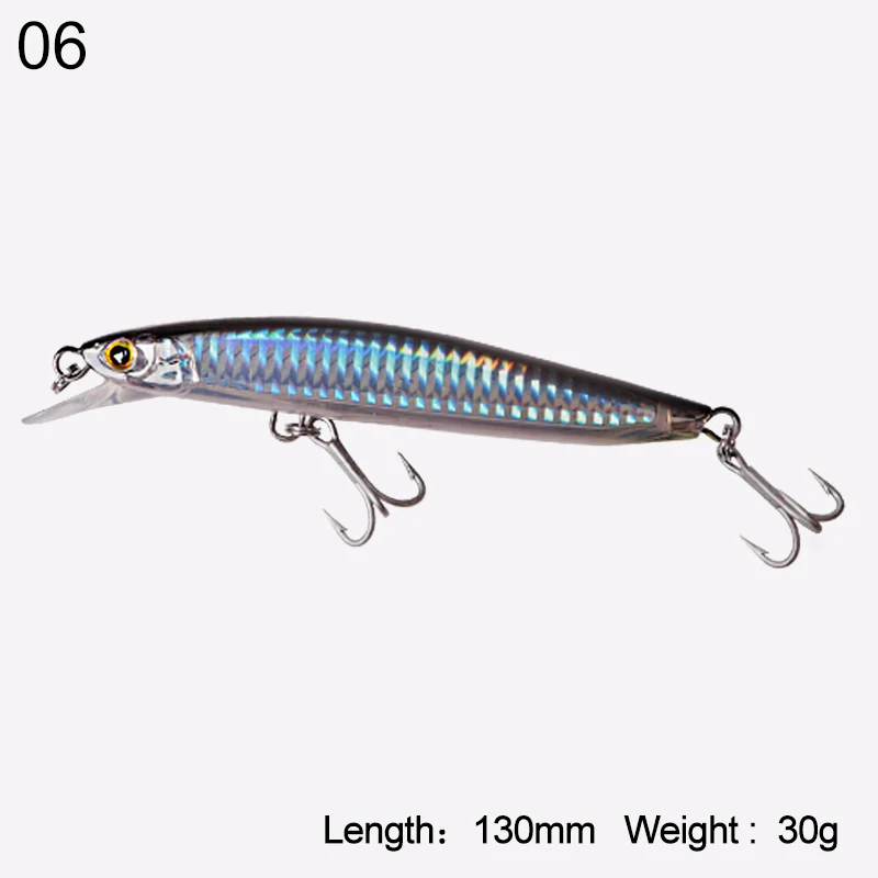 Kingdom Fishing Hard Lure Floating Bait Jerkbait Minnow New Arrival Bass Fishing 120mm 23g, 130mm 30g Strong Hooks Model 7502 - Цвет: color 06 130mm