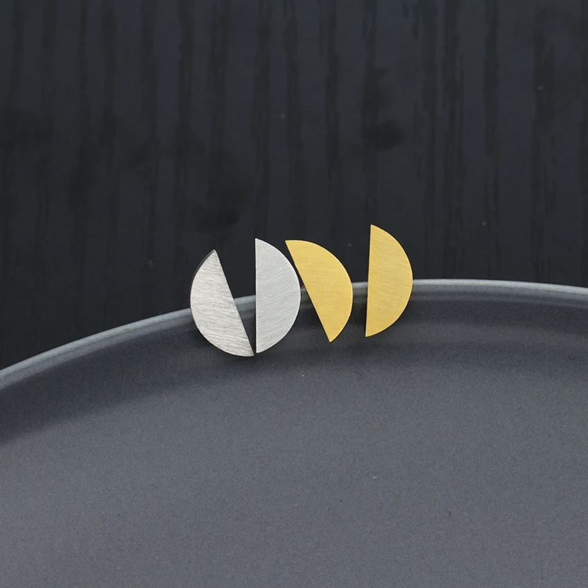 10 пар простые геометрические серьги Нержавеющая сталь Для женщин Jewelry цвета: золотистый, серебристый Цвет полукруг серьги-гвоздики для девочек Подарки