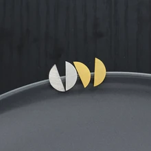 10 пар простые геометрические серьги Нержавеющая сталь Для женщин Jewelry цвета: золотистый, серебристый Цвет полукруг серьги-гвоздики для девочек Подарки