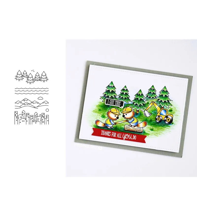 

CHRISTMAS TREE CITY Transparent Clear Silicone Stamp/Seal for DIY scrapbooking/photo album Decorative clear stamp sheets