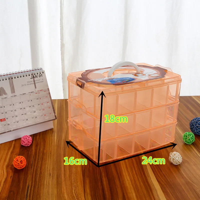 30 слотов разборная коробка детское хранилище для игрушек коробка для хранения в доме чехол пластиковый чехол для костюма Органайзер коробка для хранения ювелирных изделий - Цвет: Оранжевый