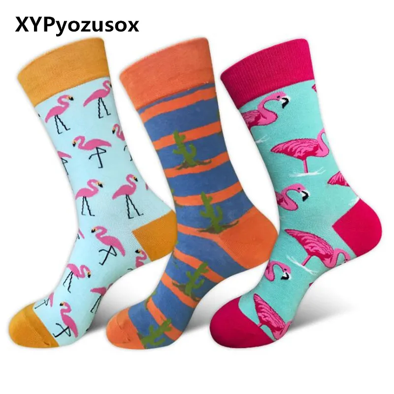 

Harajuku Happy Socks Men Cotton Fashion Cute Flamingo Funny Socks For Men Women popsoket Men Cotton Long Socks Flamingo Meias