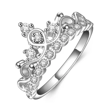 Princess Crown Shape Engagement Wedding Ring for Women 5