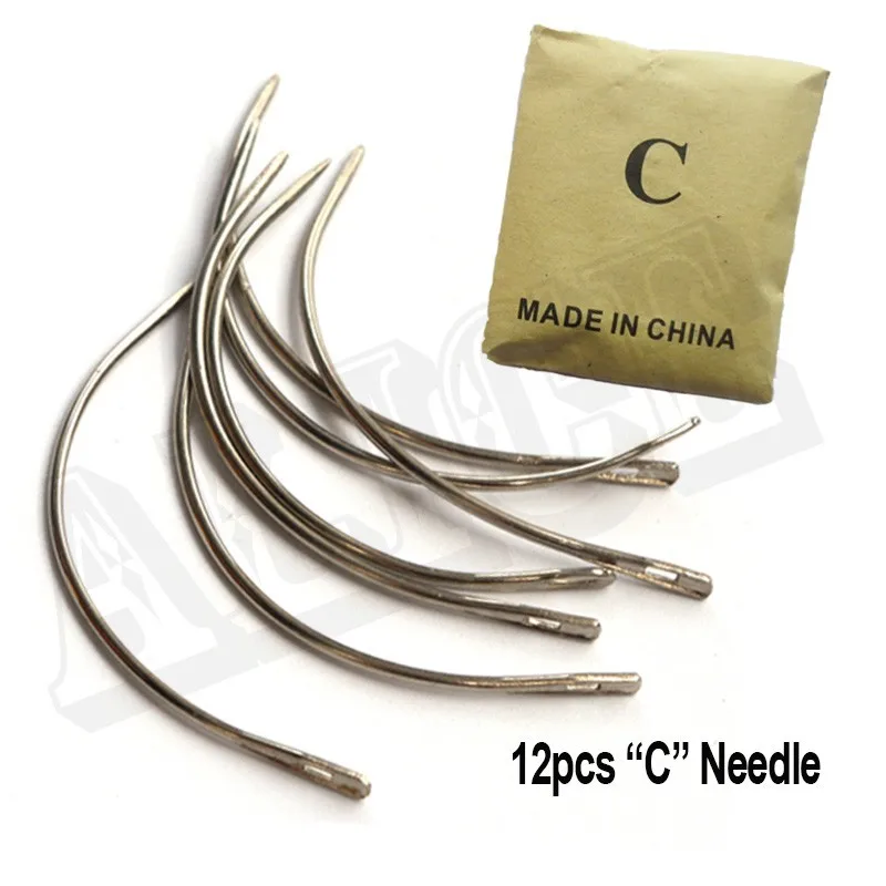 12pcs J Curved Weave Needles 6cm Sewing Needle Curve Weaving Needle Tool