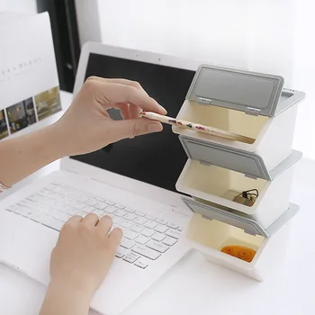 

1pcs 3323 Solid Color Plastic Storage Box Desktop Storage Box Multifunctional Student Office Stationery Box